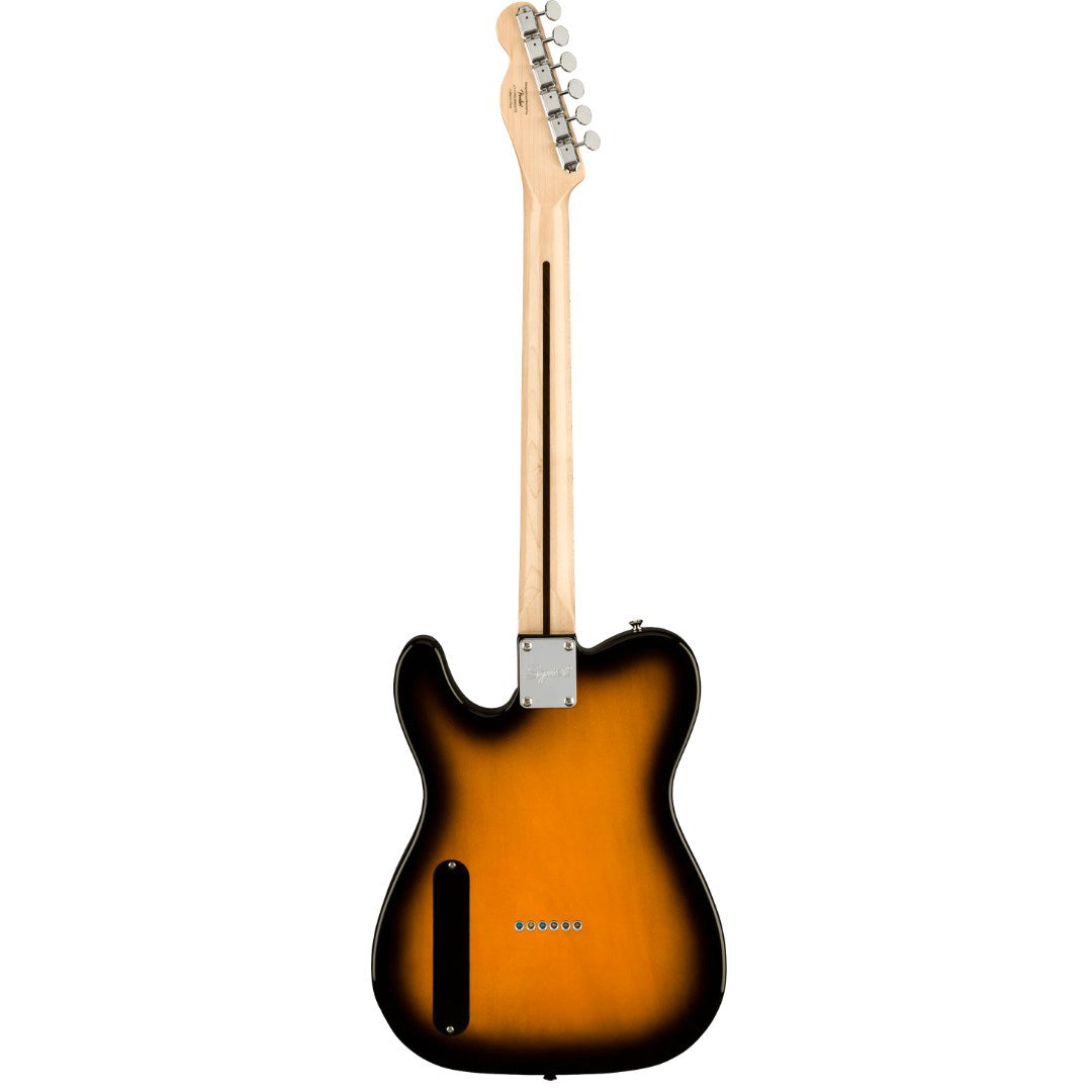 Electric guitar with a sunburst finish on a white background