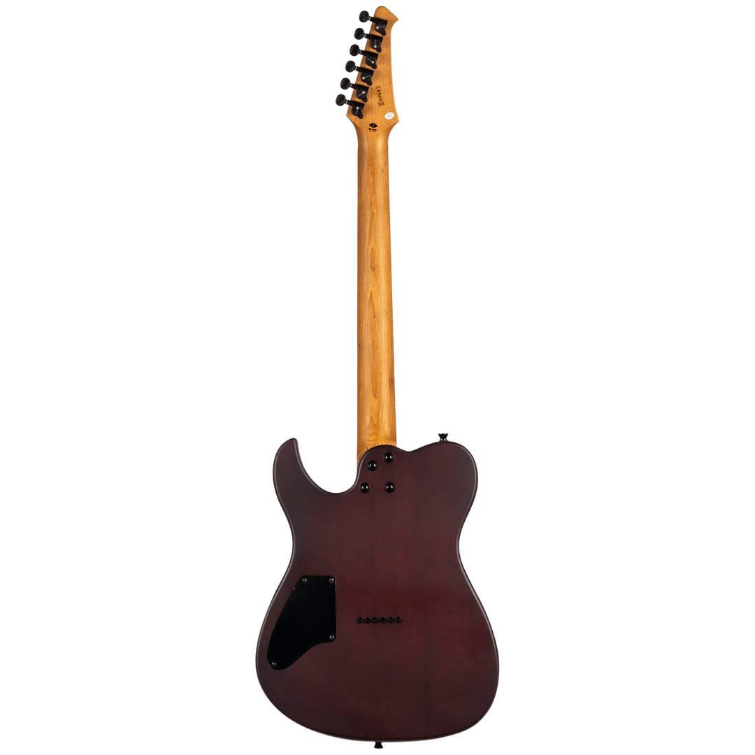 spira Electric guitar with a wooden neck on a white background