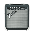 Fender guitar amplifier with control knobs and branding on a black background