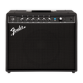 Fender guitar amplifier with control knobs and logo on a black background