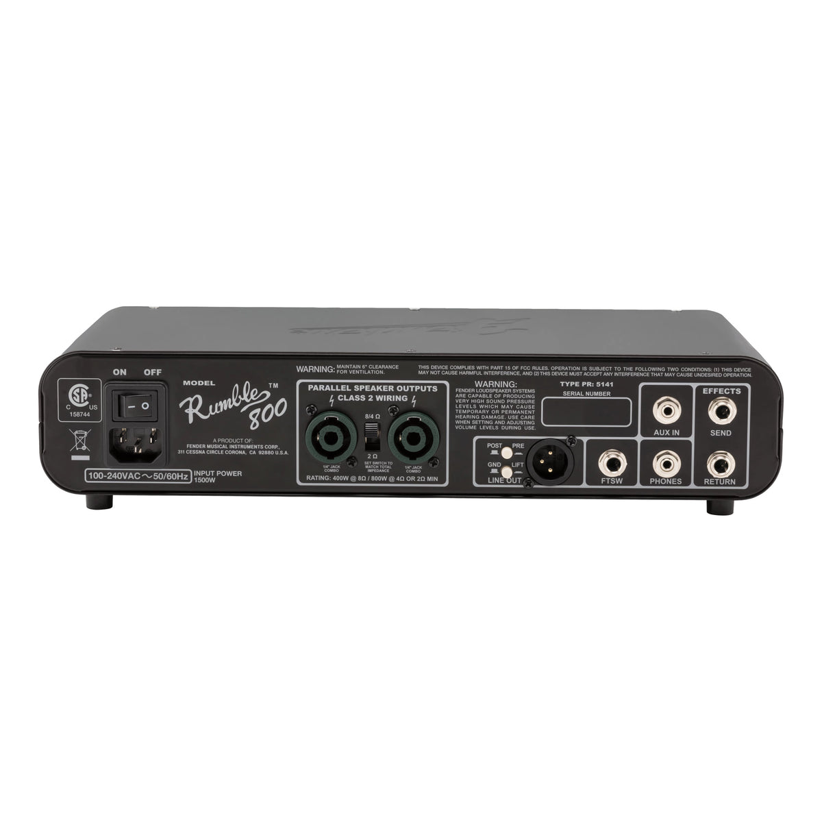Fender Rumble 800 HD 800W Bass Amplifier Head