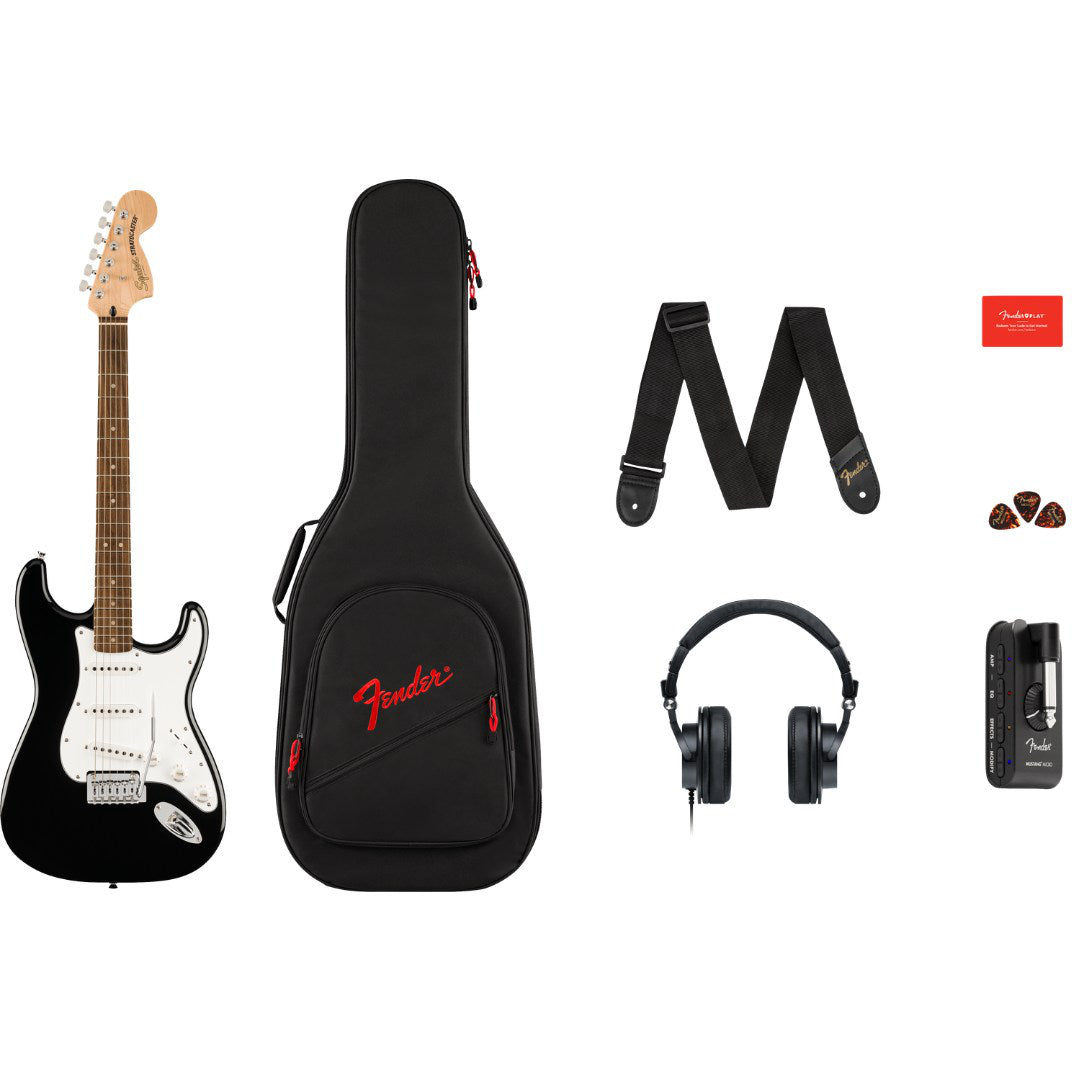 Squier Affinity Series Stratocaster Mustang Micro Pack - Black