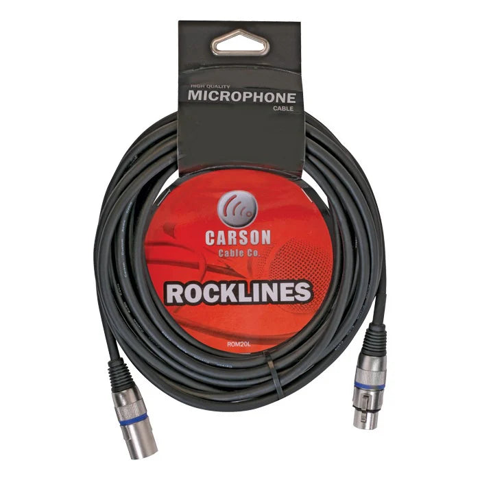 Carson ROM20L 20 ft XLR Microphone Cable Female to Male