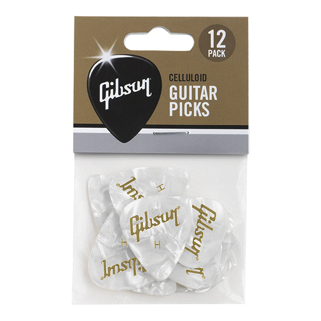 Gibson Pearloid Guitar Picks 12 Pack - Heavy, 351 Shape