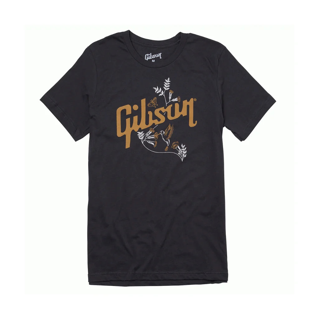 Gibson Hummingbird Graphic T-Shirt - Charcoal Grey, Size XXXL