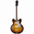 Electric guitar with a sunburst finish on a white background