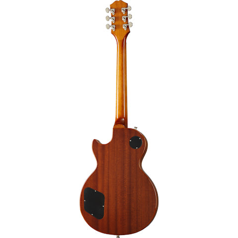 Wooden electric guitar on a white background
