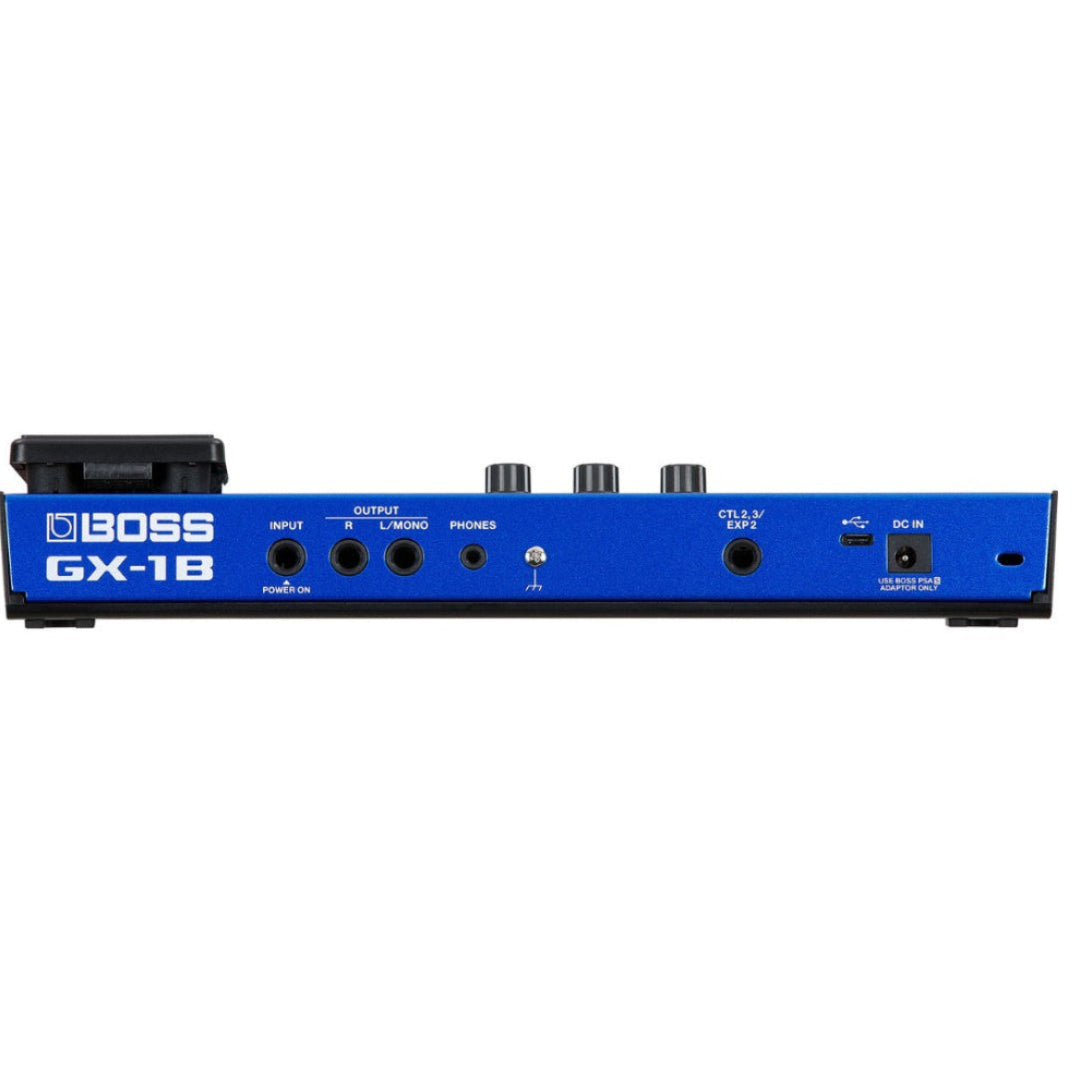 Back view of a Boss GX-1B guitar effects processor on a white background