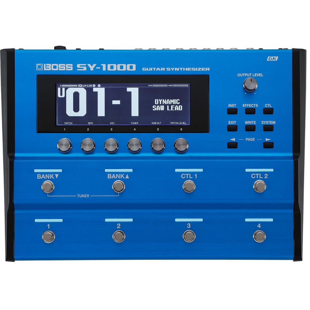 Blue Boss SY-1000 guitar synthesizer on a white background