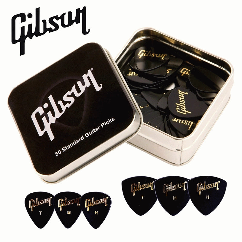 Gibson Guitar Pick Tin - Medium, 351 Shape (50 Picks)