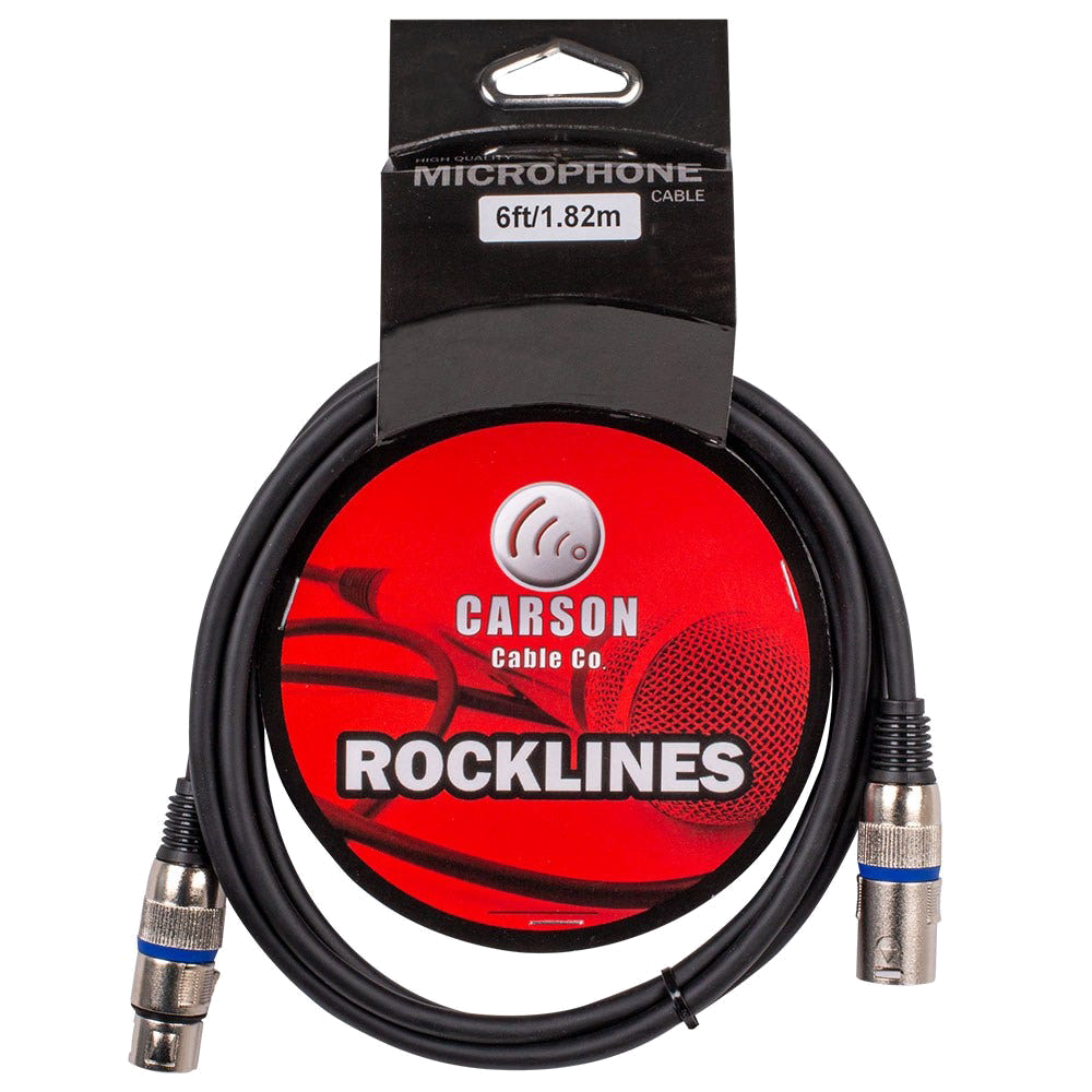 Carson ROM06L 6 ft XLR Microphone Cable Male to Female