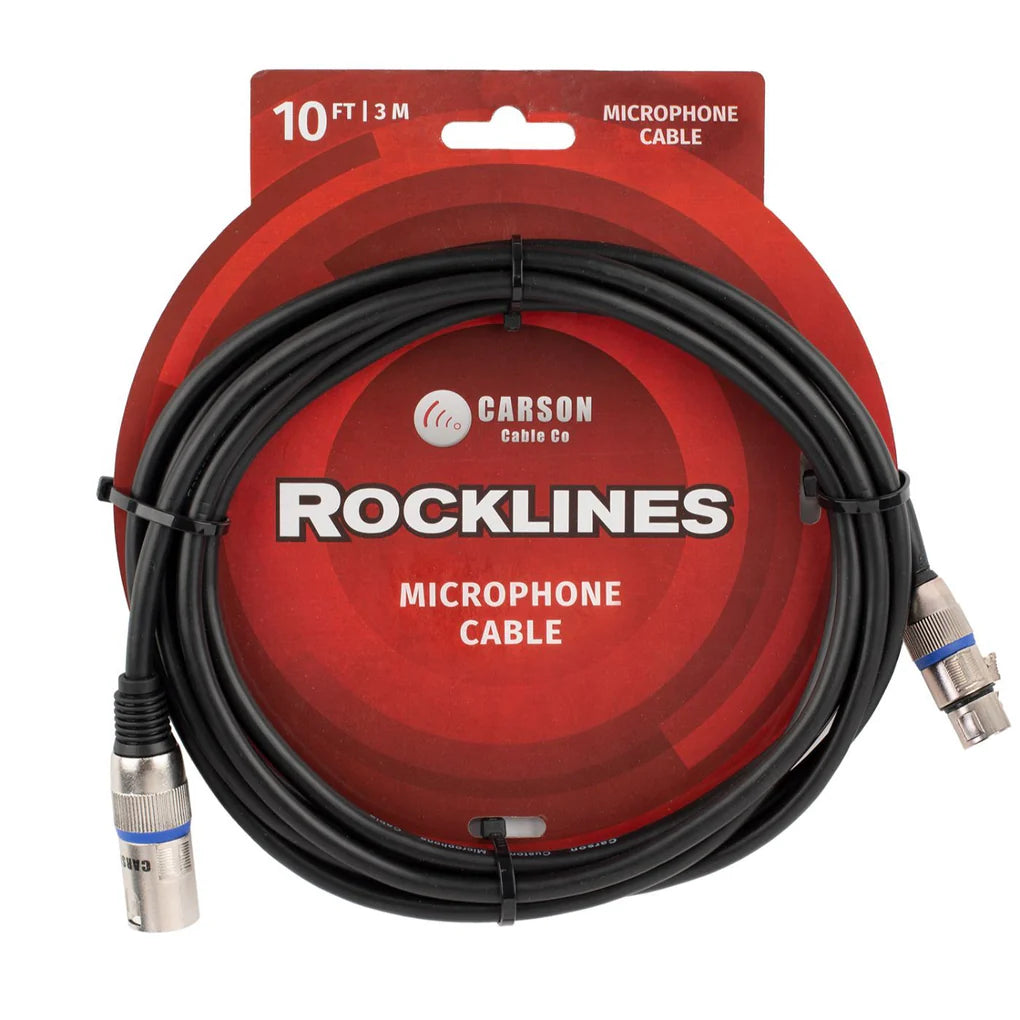 Carson ROM10L 10 ft XLR Microphone Cable Male to Female