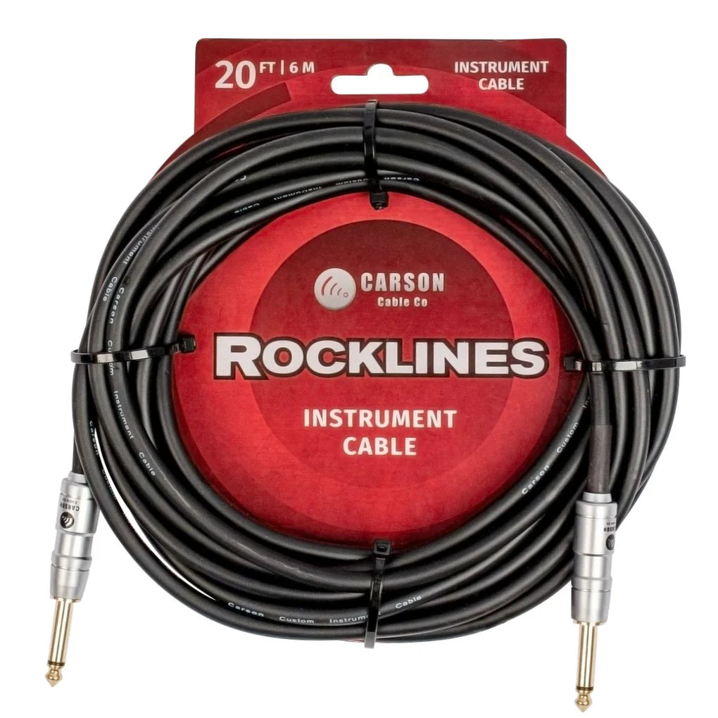 Carson ROK20SS 20 ft Noiseless Guitar Cable Straight