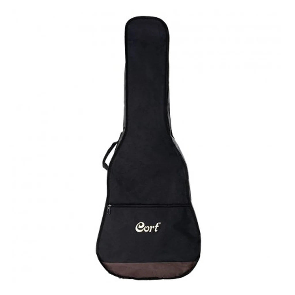 Black guitar case with 'Eorf' branding on a white background