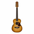 Acoustic guitar with 12 strings on a white background