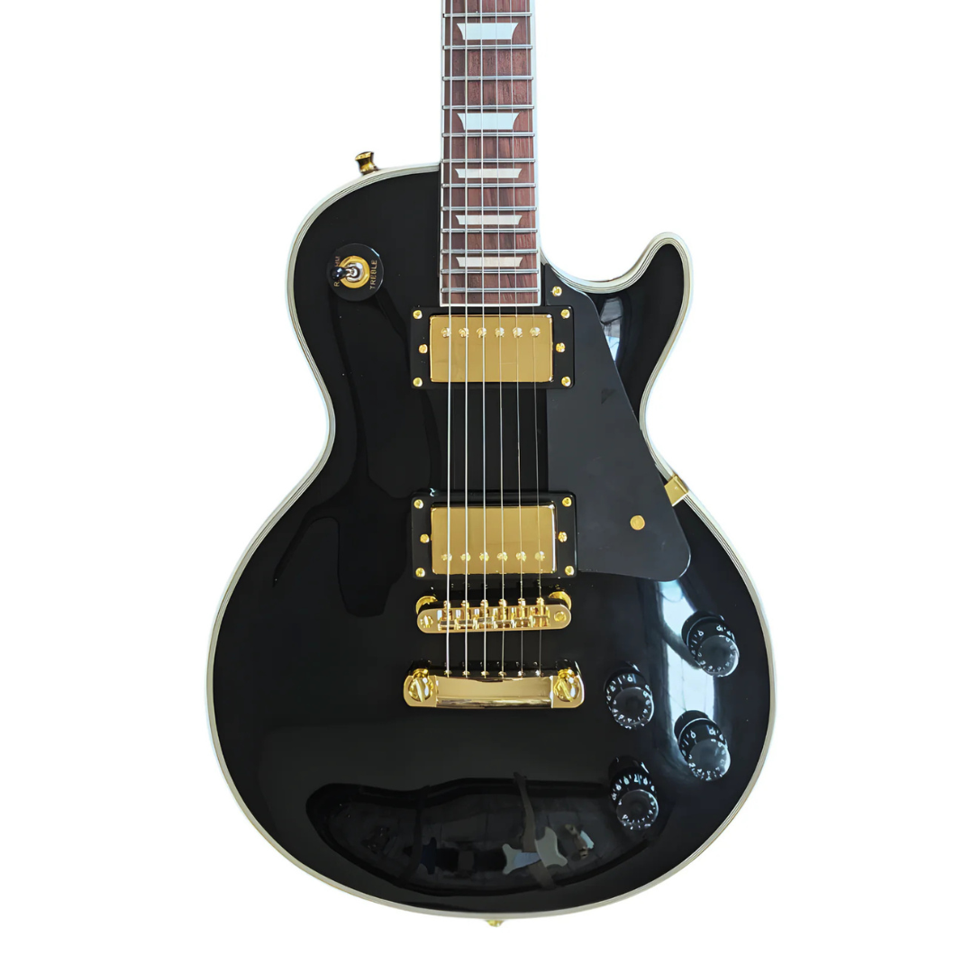 Jet JL-500 LP Electric Guitar (Black, Gold Hardware)