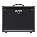 Black Boss guitar amplifier with brand logo on a white background