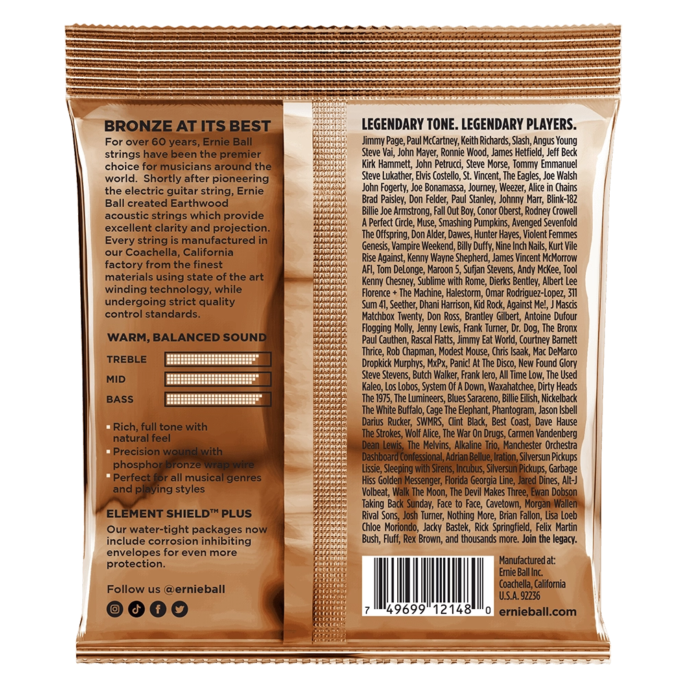 Ernie Ball Earthwood Light Phosphor Bronze Acoustic Guitar Strings - 11-52 Gauge