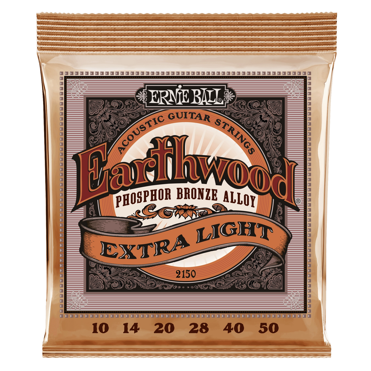 Ernie Ball Earthwood Extra Light Phosphor Bronze Acoustic Guitar Strings - 10-50 Gauge