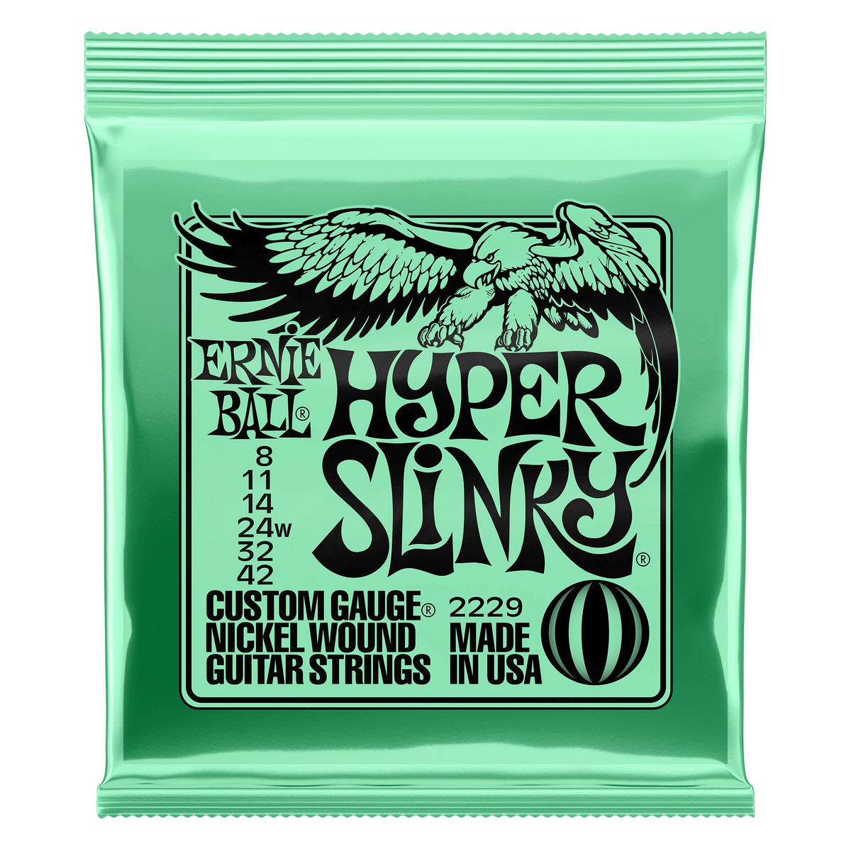 Ernie Ball Hyper Slinky Nickel Wound Electric Guitar Strings - 8-42 Gauge