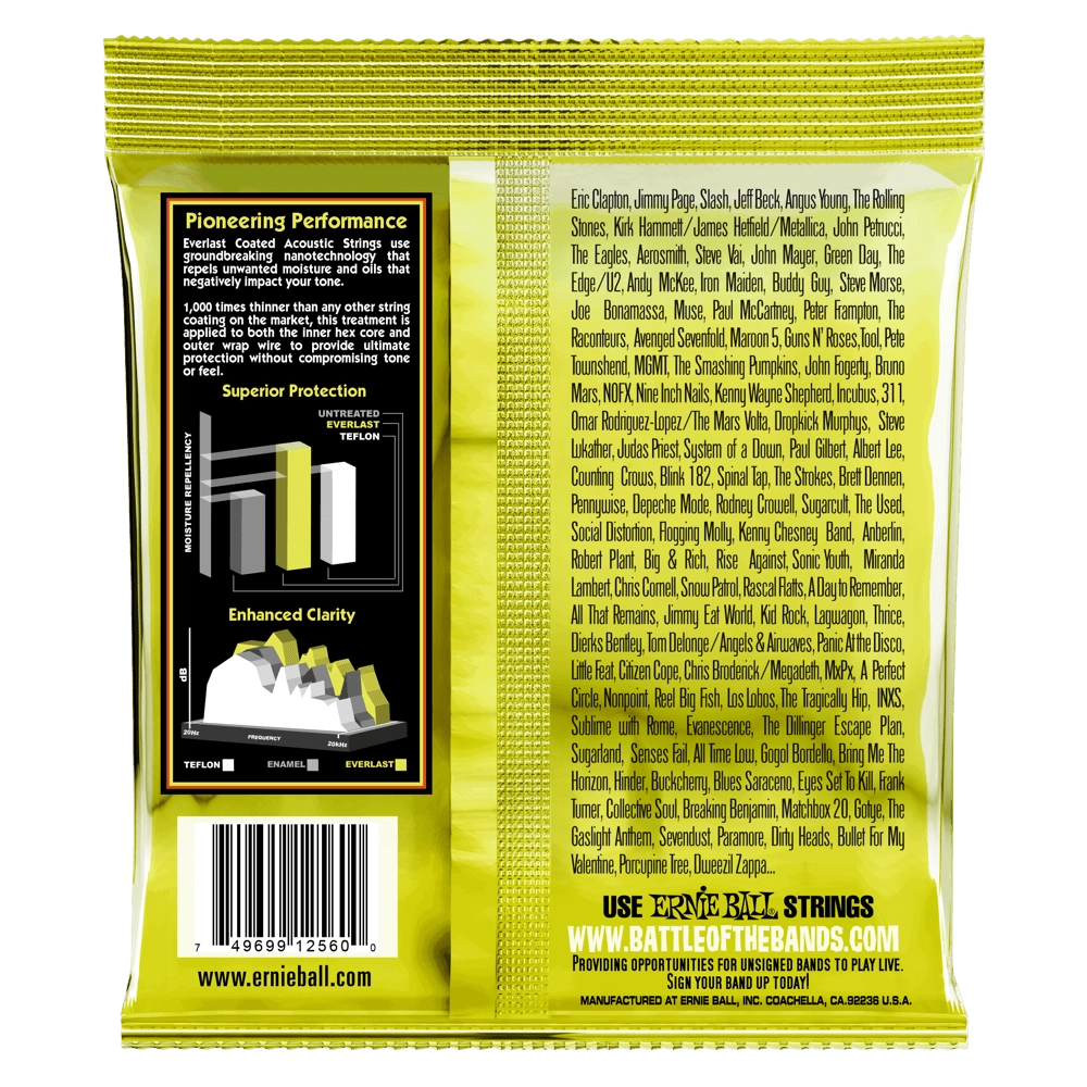 Ernie Ball Everlast Coated Extra Light 80/20 Bronze Acoustic Guitar Strings - 10-50 Gauge