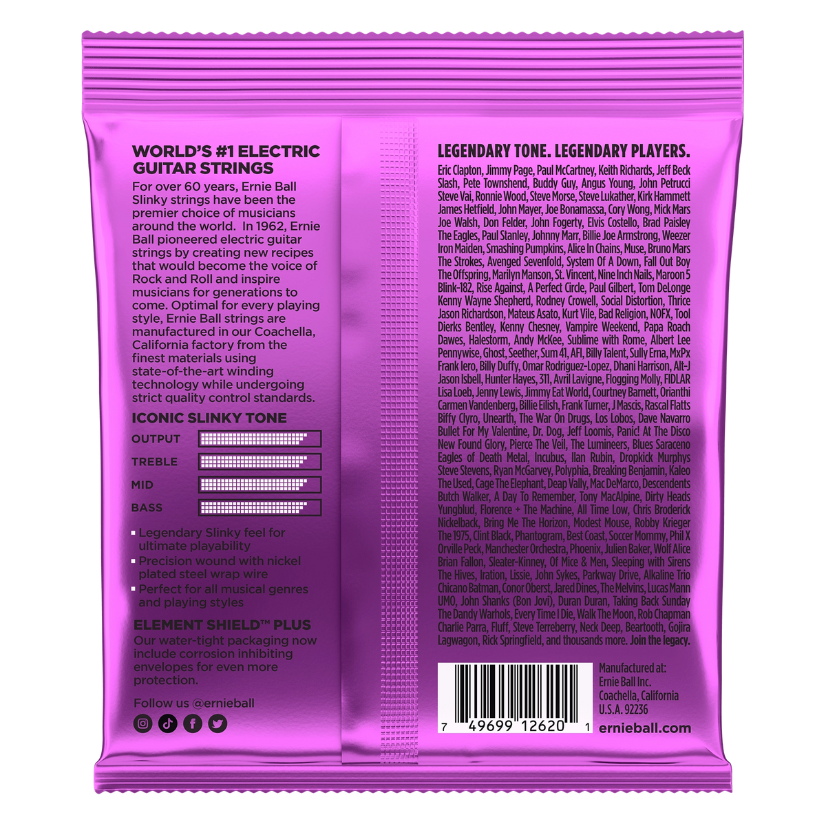 Ernie Ball Power Slinky Nickel Wound 7-String Electric Guitar Strings - 11-58 Gauge