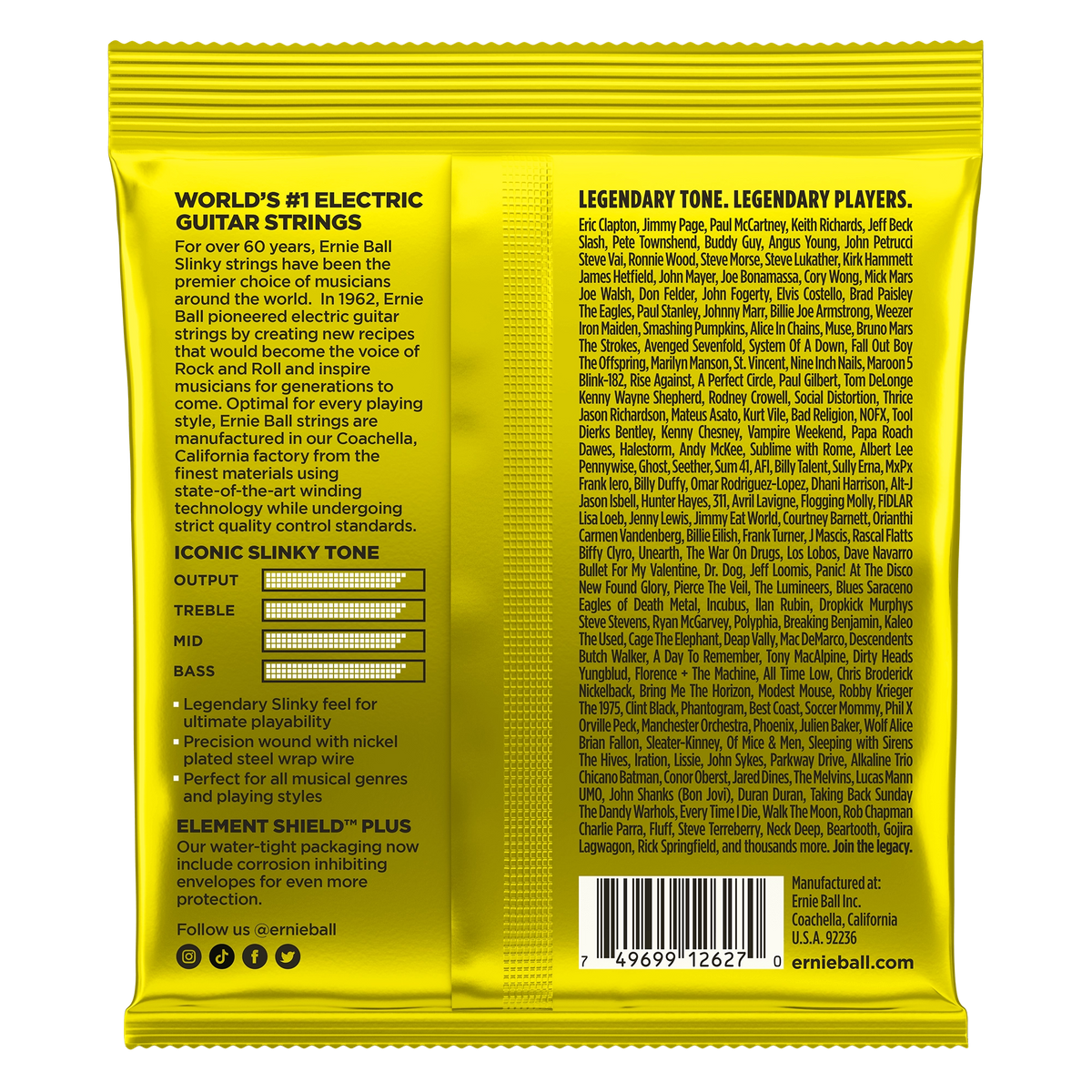 Ernie Ball Beefy Slinky Nickel Wound Electric Guitar Strings - 11-54 Gauge