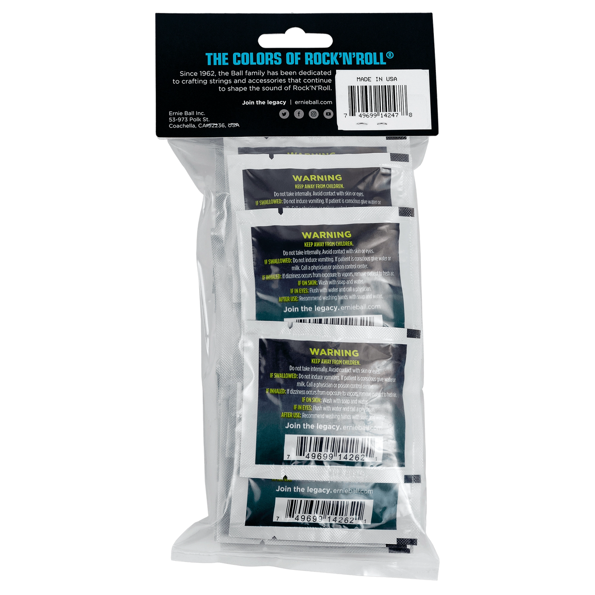 Ernie Ball Wonder Wipes Fretboard Conditioner - 20 Individually Sealed Wipes