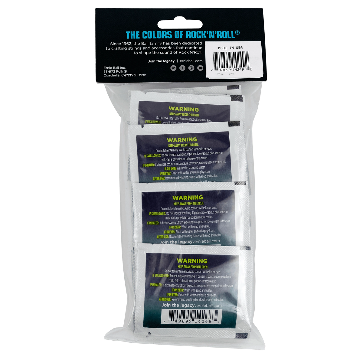 Ernie Ball Wonder Wipes String Cleaner - 20 Individually Sealed Wipes