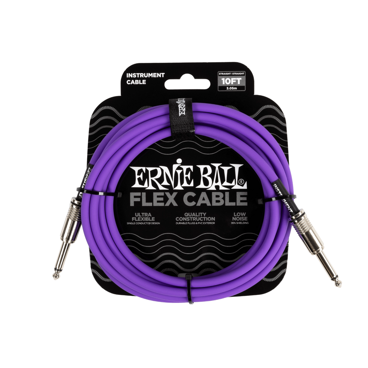Ernie Ball Flex Instrument Cable Straight/Straight 10ft - Purple