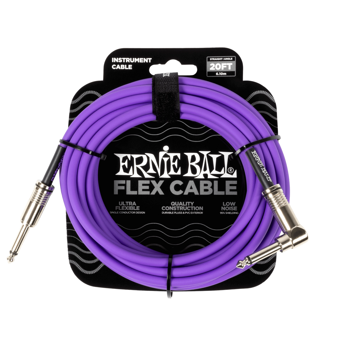 Ernie Ball Flex Instrument Cable Straight/Angle 20ft - Purple