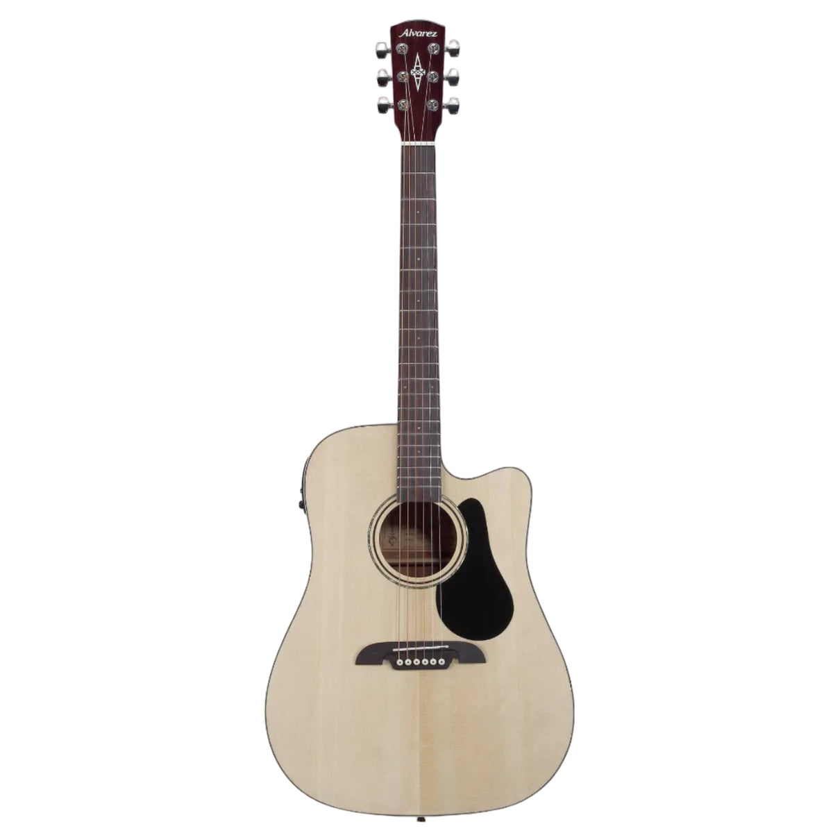 Acoustic guitar with a white background