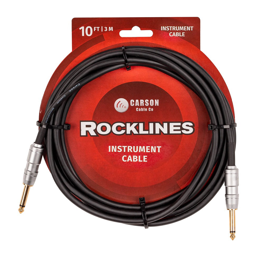Carson ROK10SS 10 ft Noiseless Guitar Cable Straight