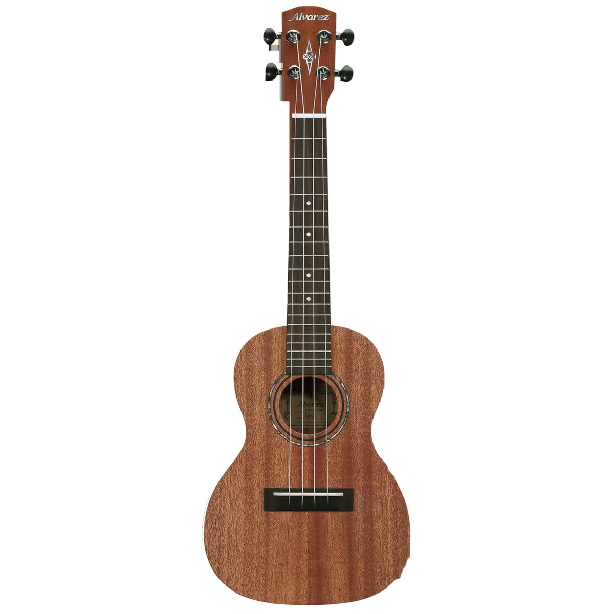 Brown ukulele on a white background