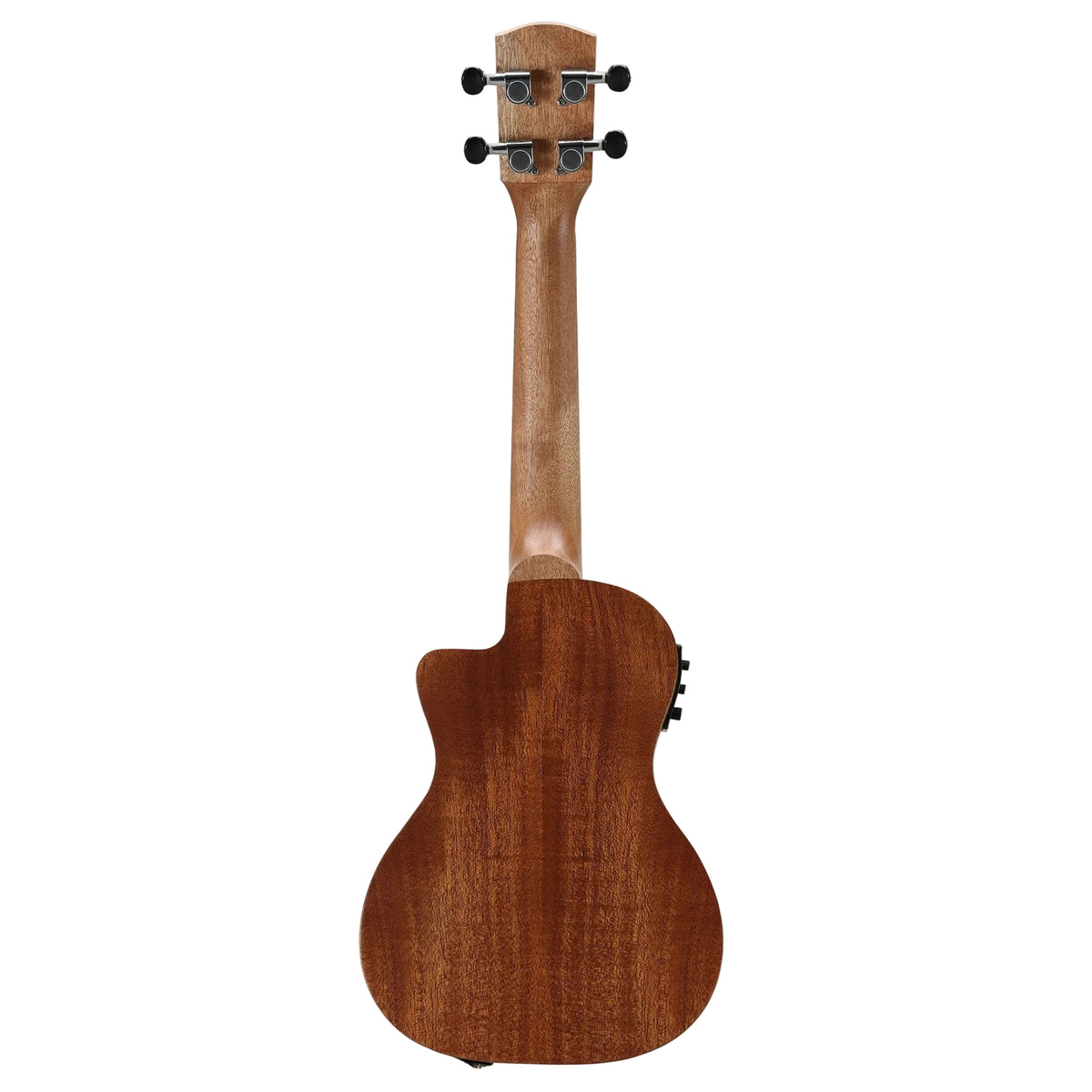 Wooden ukulele on a white background