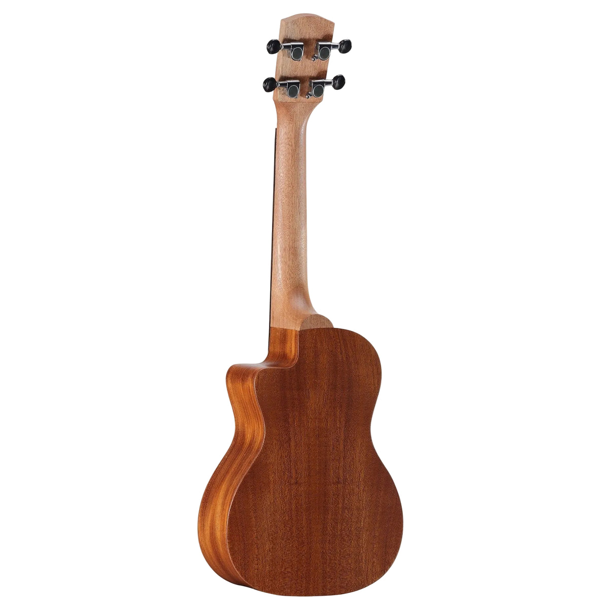 Wooden ukulele on a white background