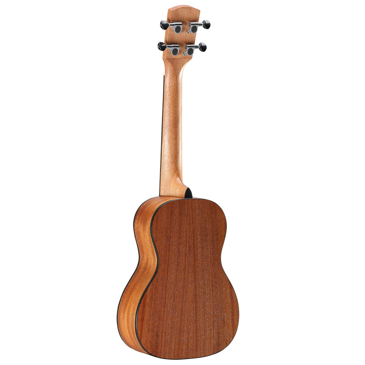 Wooden ukulele on a white background