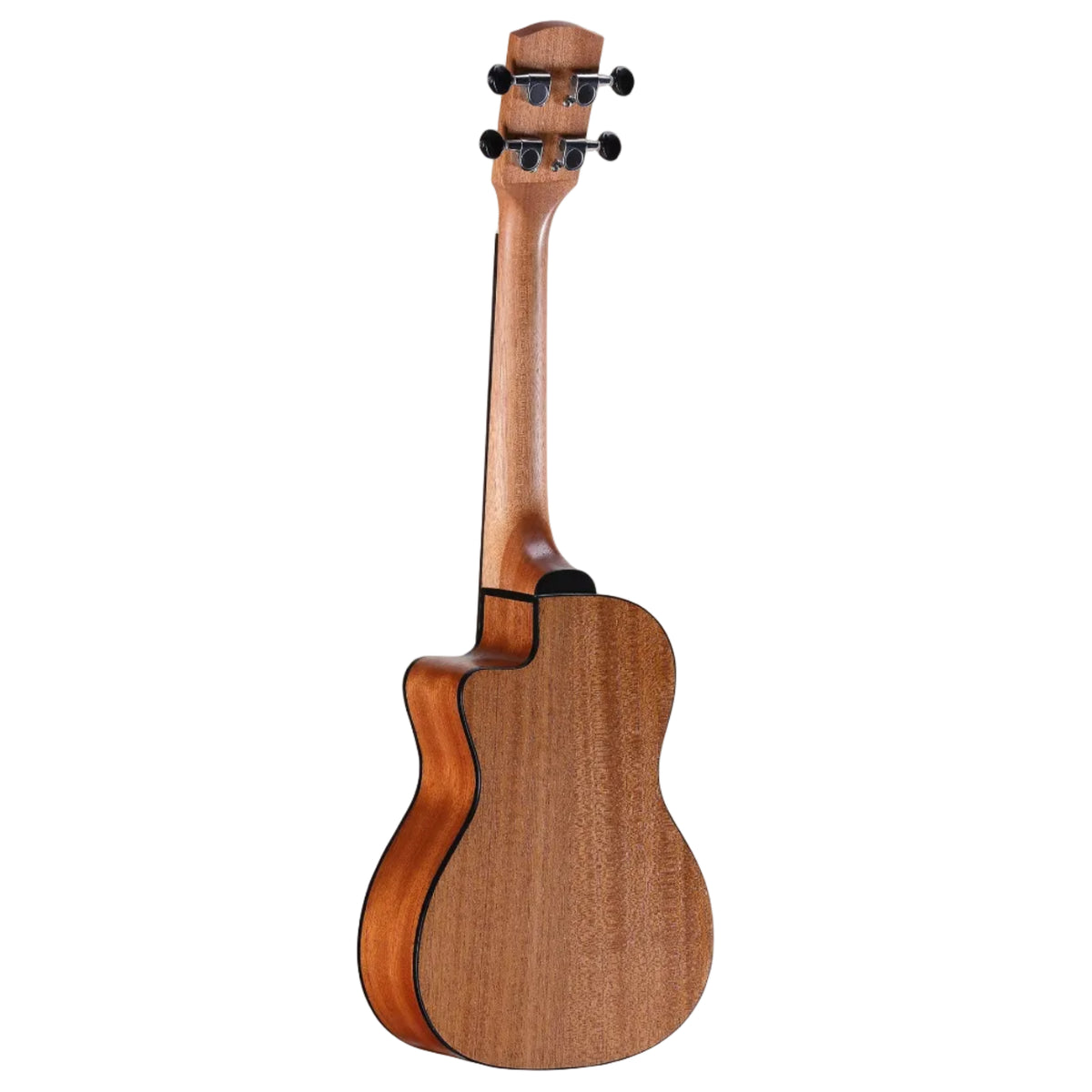 Wooden ukulele on a white background