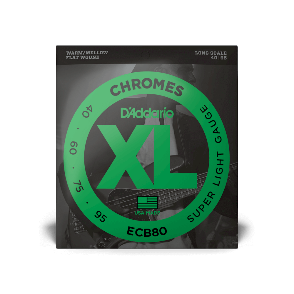 D'Addario ECB80 Bass Strings 40-95 Chrome Flat Wound Long Scale