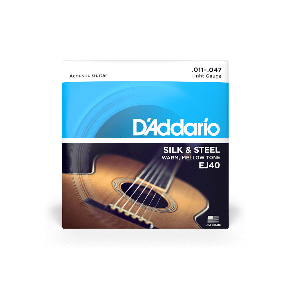 D'Addario EJ40 Acoustic Strings 11-47 Silk & Steel Folk