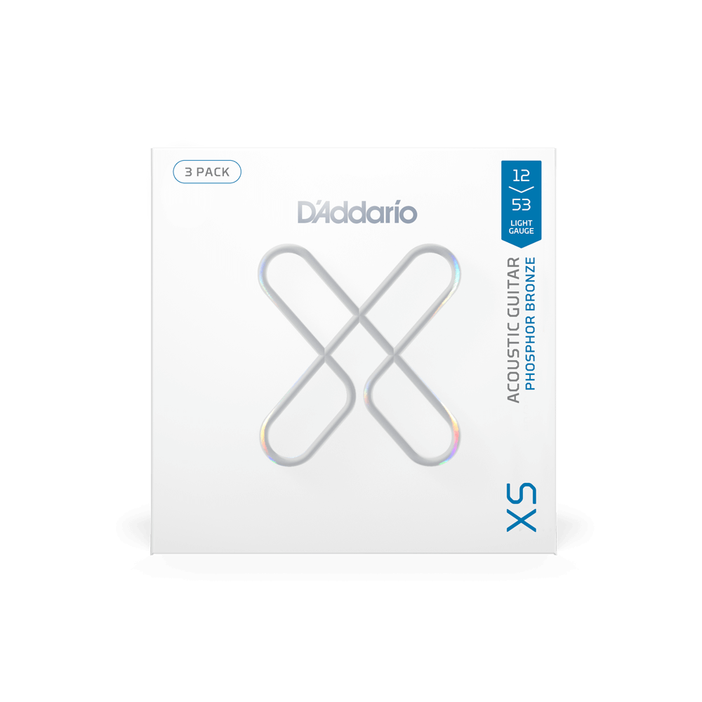 D'Addario XSAPB1253-3P 3-Pack Acoustic Strings 12-53 Phosphor Bronze Coated Light