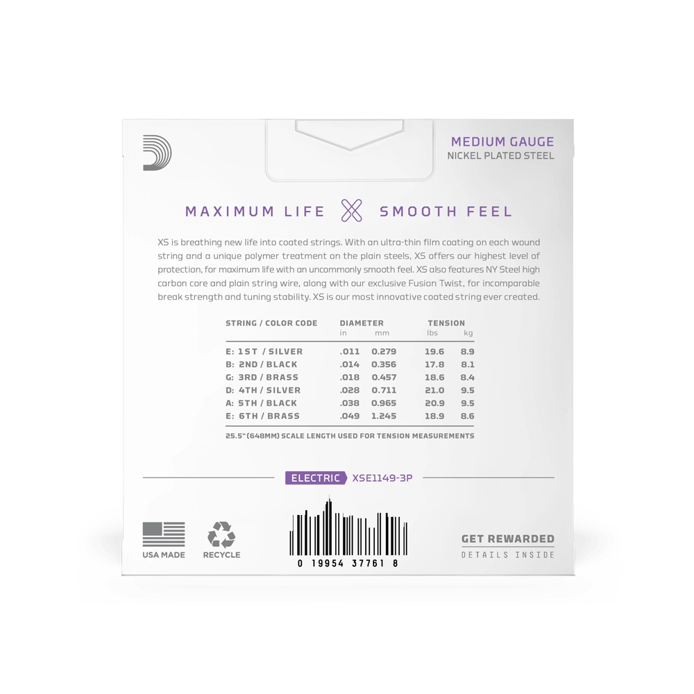D'Addario XSE1149 Electric Strings 11-49 Nickel Plated Steel Medium