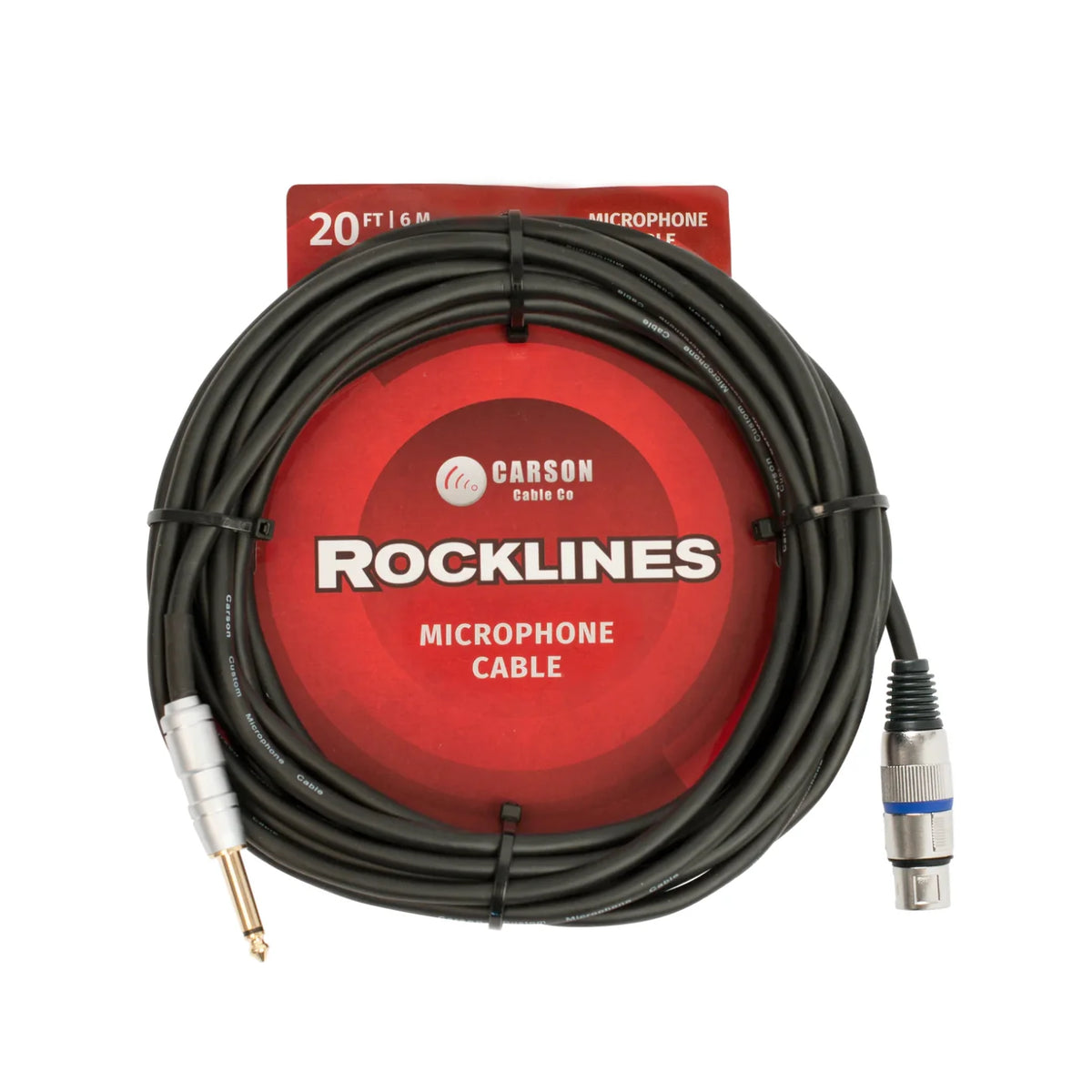 Carson ROM20H 20 ft XLR Female to Jack Male Microphone Cable