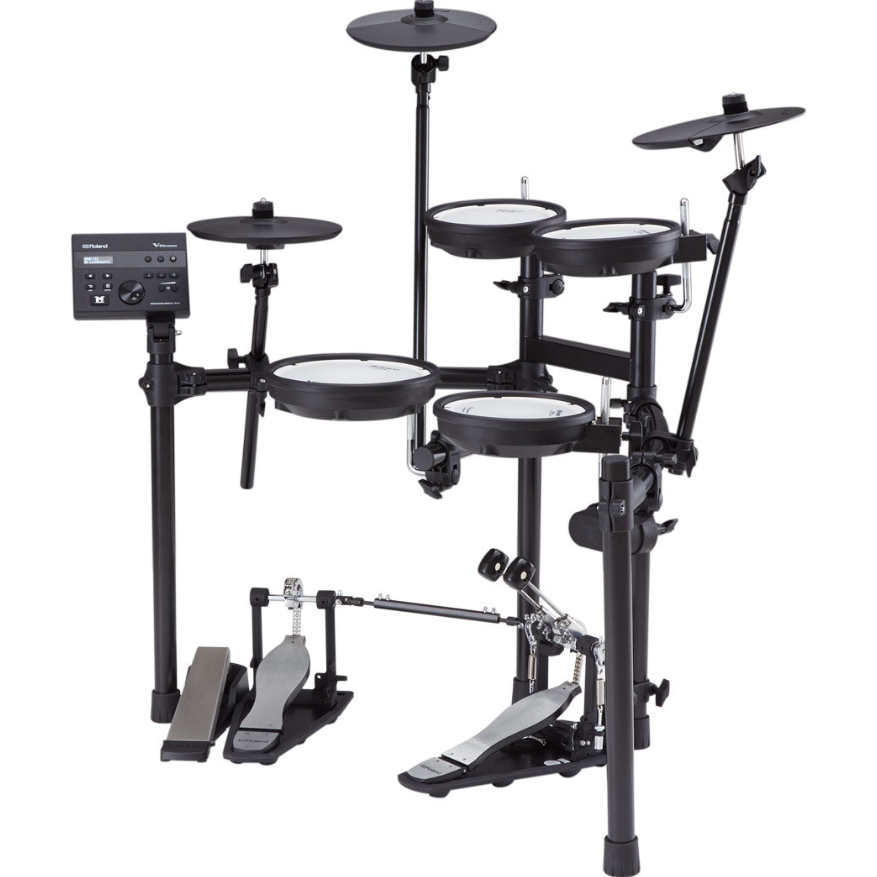 Electronic drum set on a white background